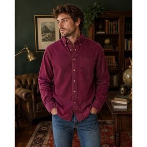 American Eagle Shirt Mens Medium Red Button Down Cotton Flannel Vintage Y2K